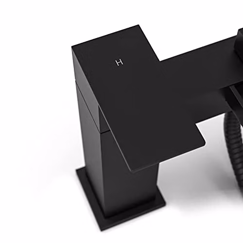 Nes Home Origin Waterfall Basin Mono Tap, Bath Filler, Handset and Pop Up Waste Set in Matte Black – 5