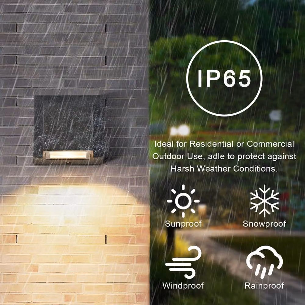 Pheashine 2 Pack Black Modern LED Outdoor Wall Light, 5W 3000K Warm White – 3
