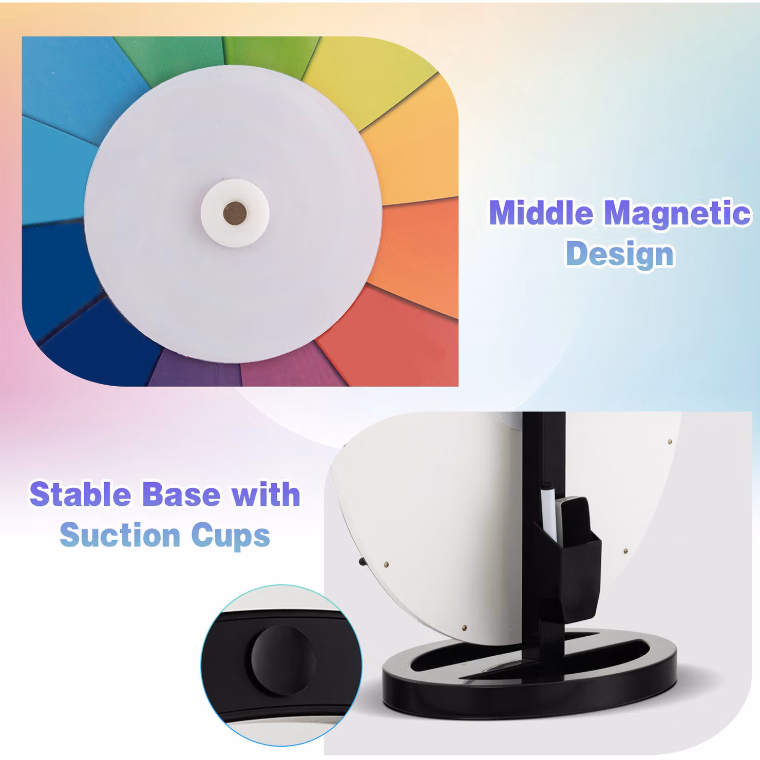 Costway Multicolour Prize Wheel, Black, Diameter: 60 cm – 2