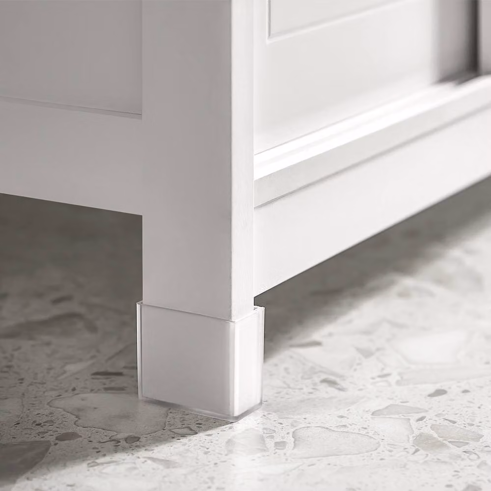SoBuy White Under Sink Bathroom Cabinet with Sliding Doors and Internal Shelves, W: 60 cm, H: 60 cm – 3