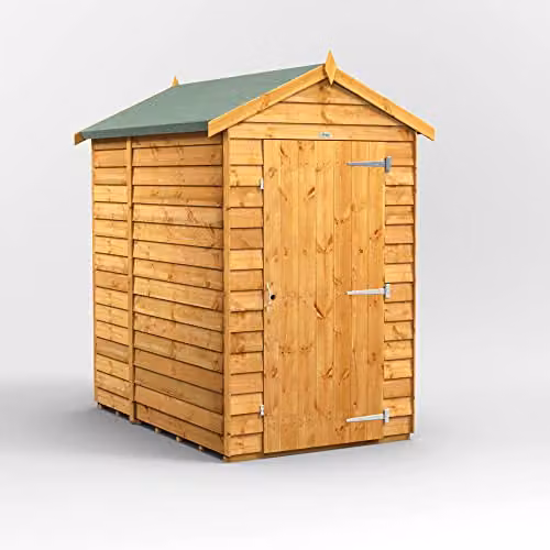 Powersheds Brown Wooden Apex Garden Shed with Single Door and Gable Roof