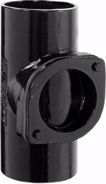 Hargreaves Traditional Express Push Fit Cast Iron Soil Access Pipe, 100mm, Black or Grey