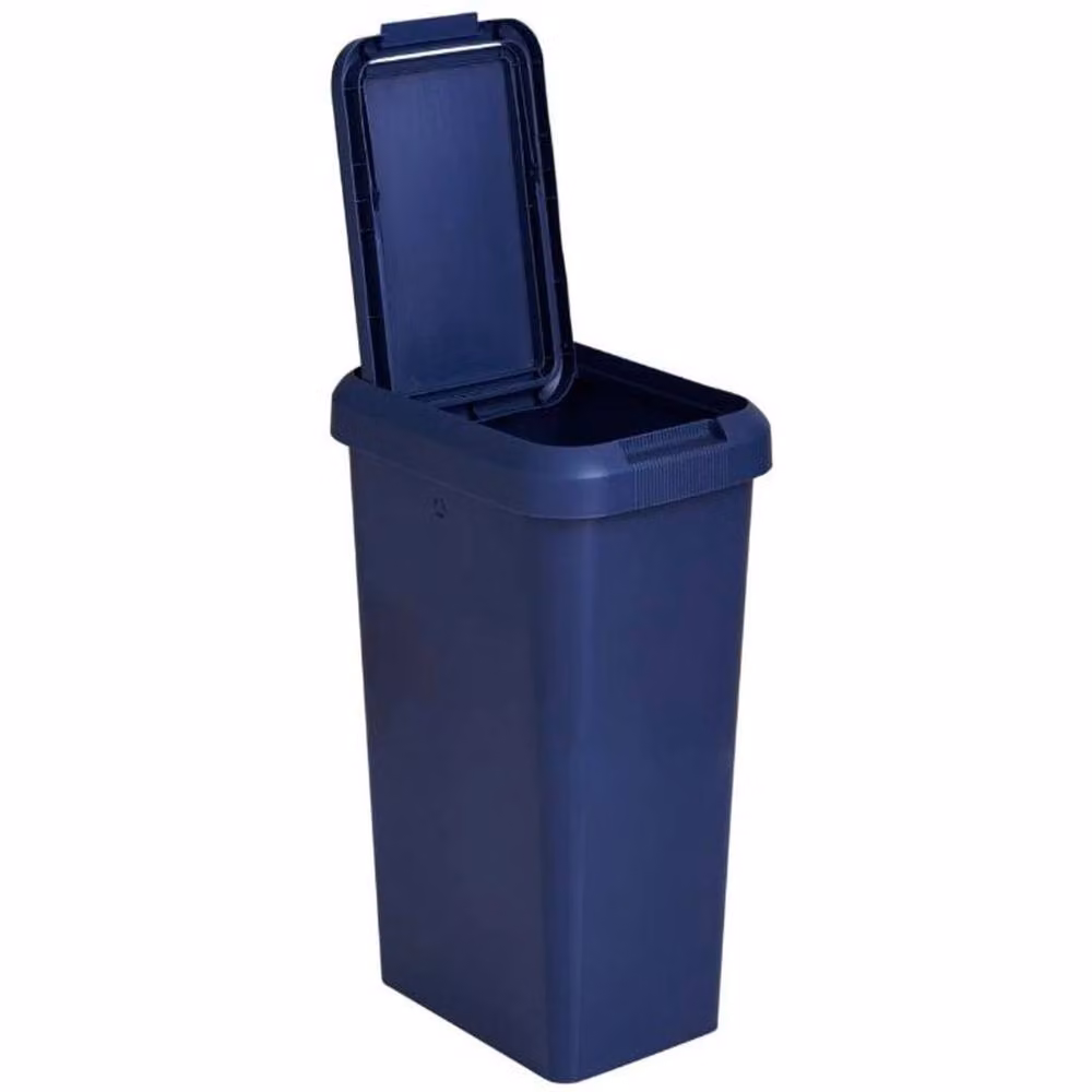 Hinsinc 45L Rectangular Touch Top Plastic Waste Bin in Blue – 2