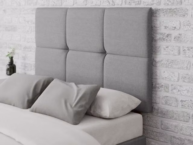 Aspire Store Caine Modern Grey Velvet Upholstered Geometric Headboard, Width: 80 cm