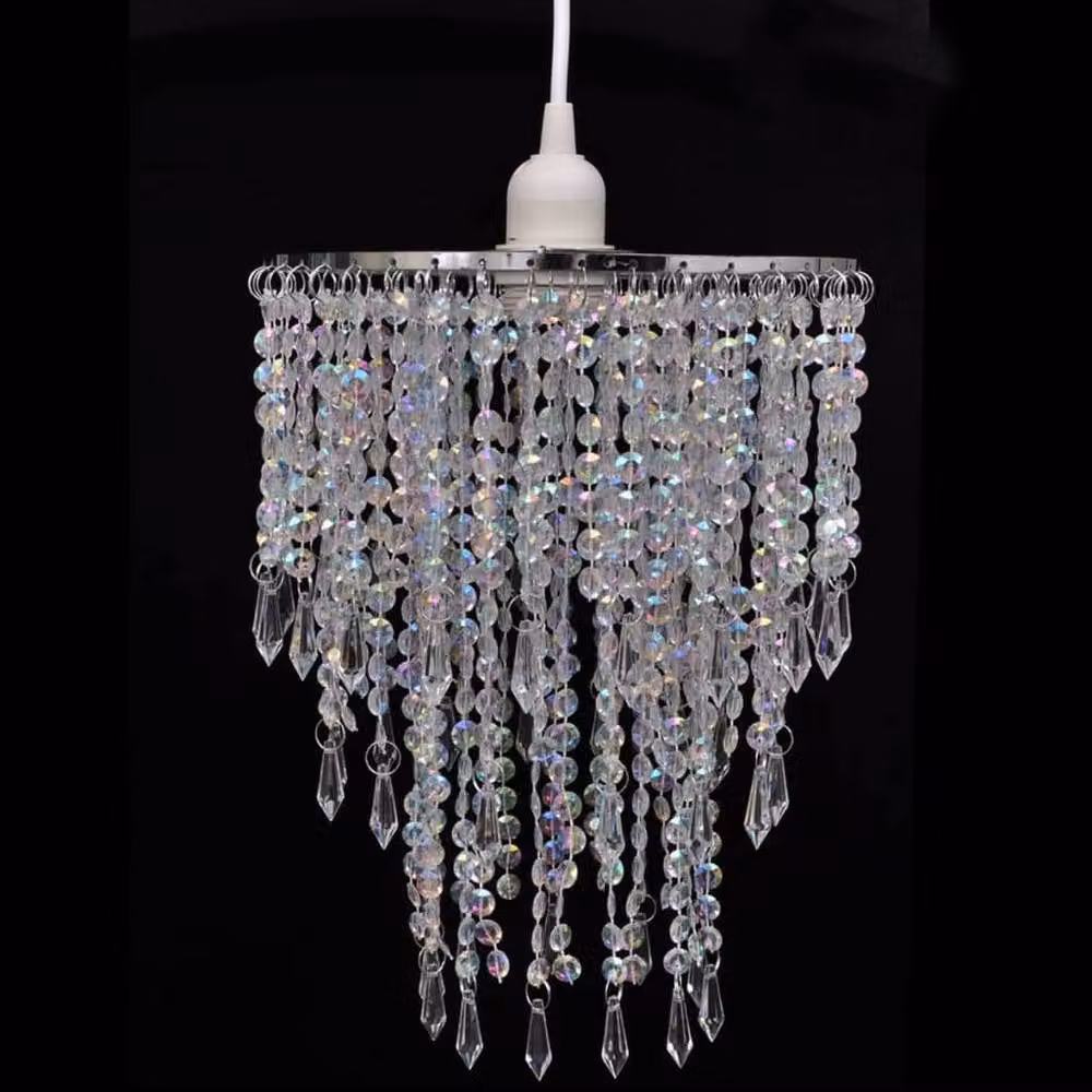 Berkfield Home Crystal Glass Pendant Chandelier in Transparent, W/D/H: 22.5 x 30.5 x 30.5 cm – 2