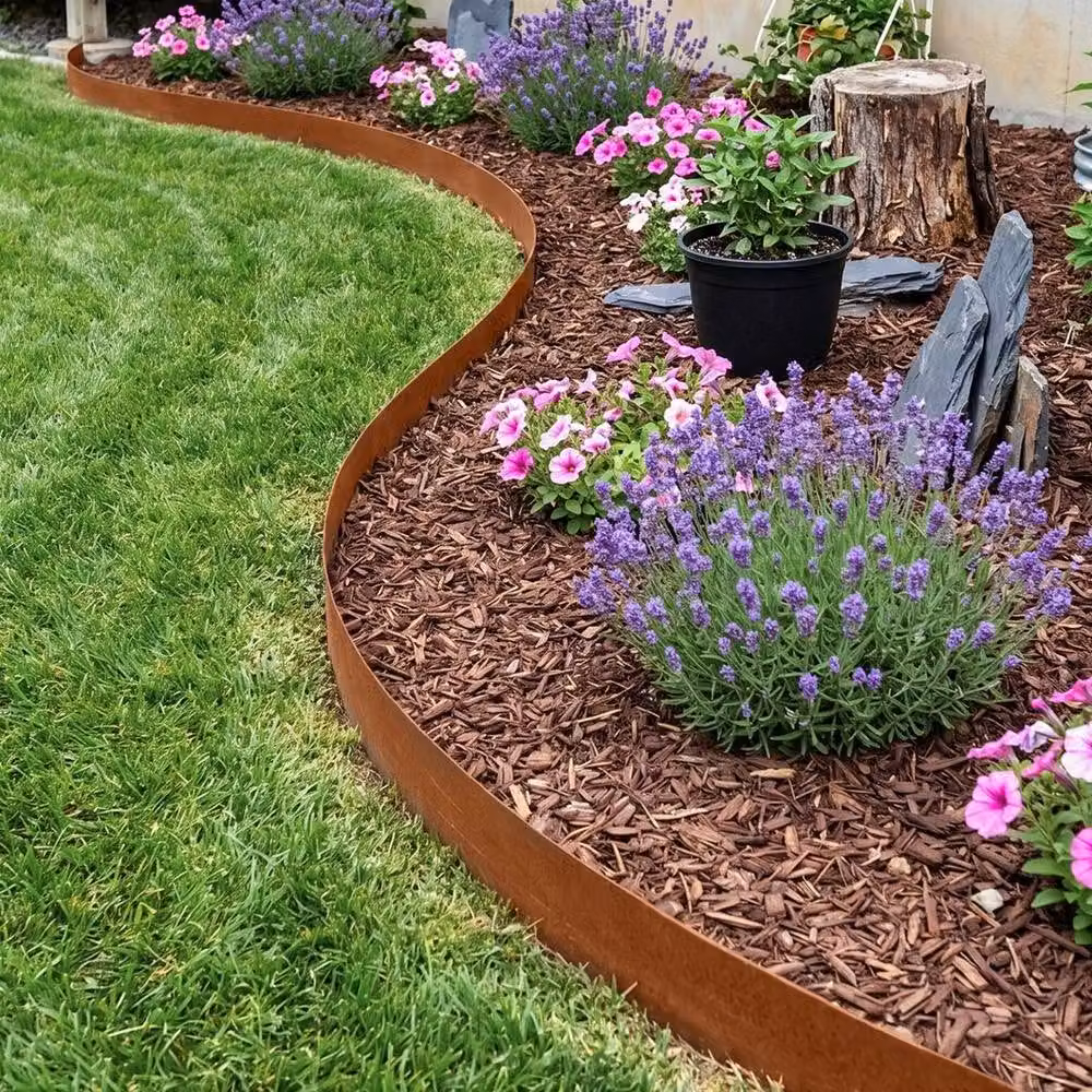 Kelvenix Metal Lawn Edging in Brown, 14cm x 5m – 3
