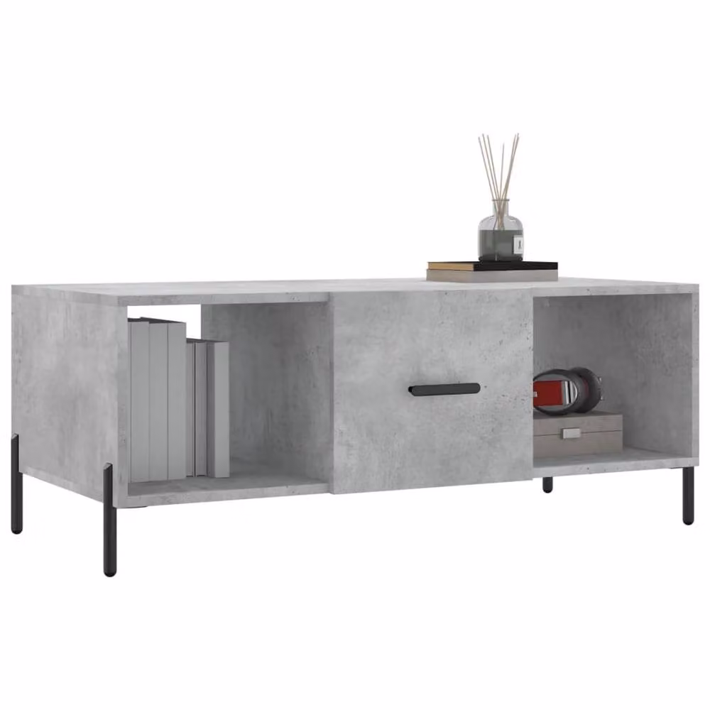 Berkfield Home Industrial Coffee Table in Concrete Grey, W/D/H: 102 x 50 x 40 cm – 3