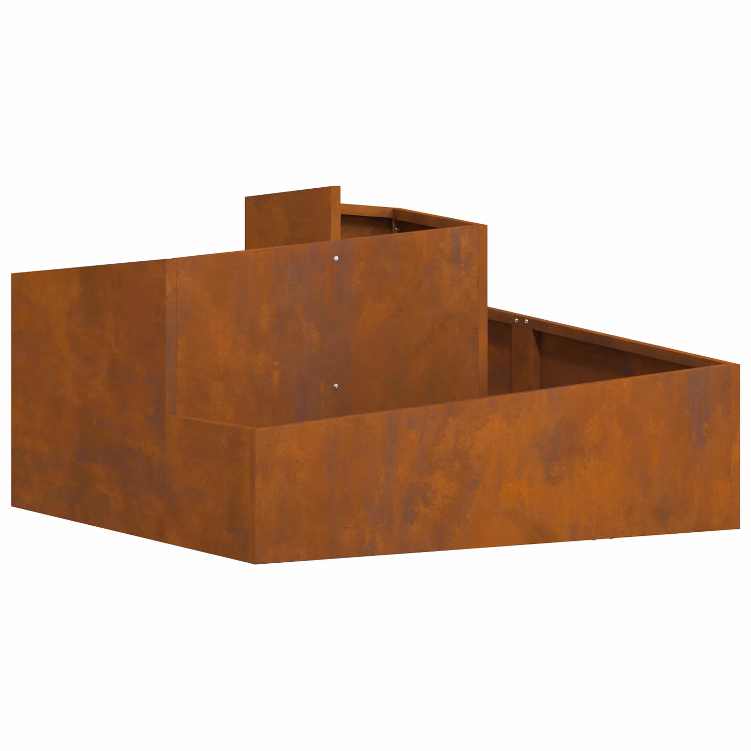Berkfield Home Brown Weathering Steel Ornamental Garden Planter Tub W: 80 cm, D: 80 cm, H: 50 cm – 2