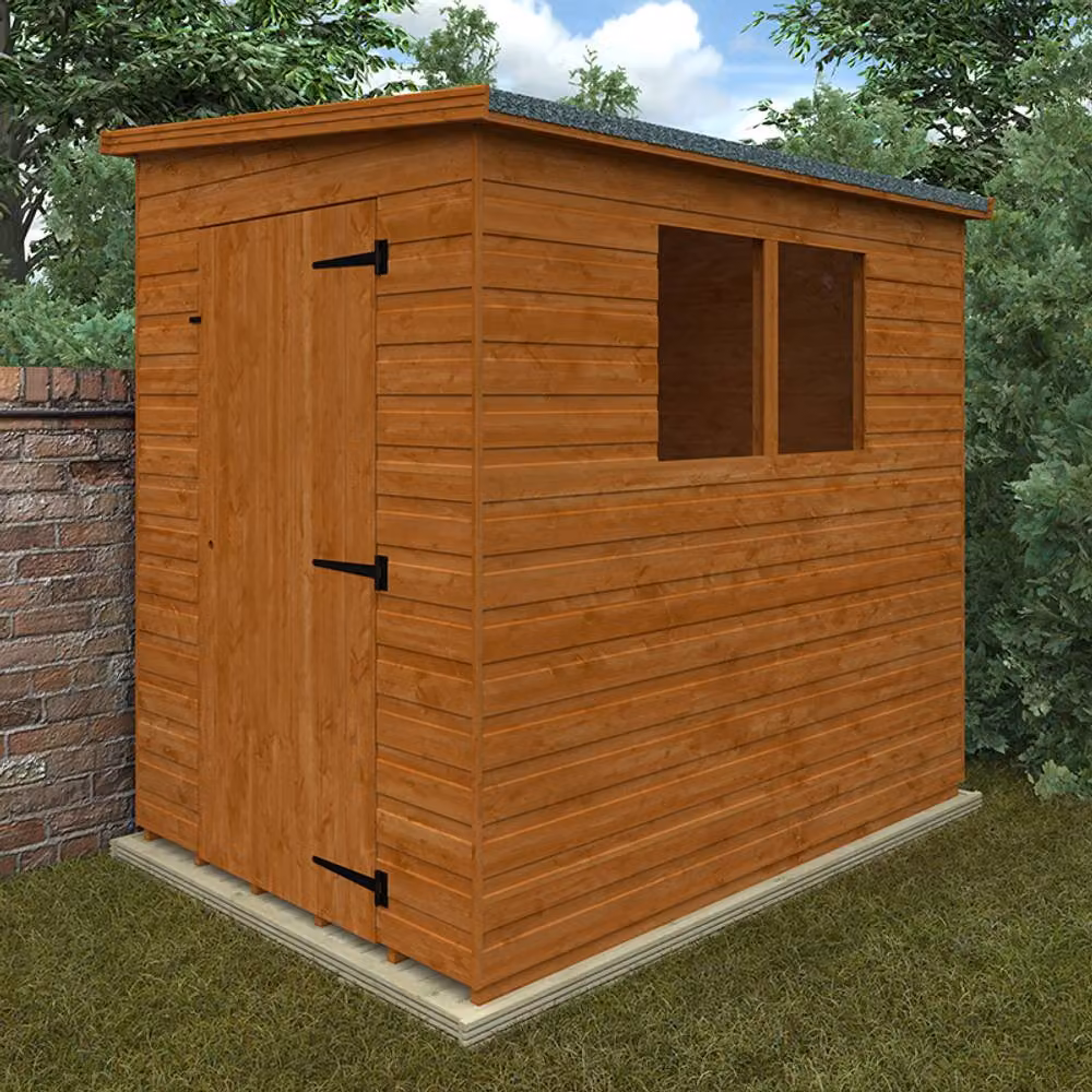Buttercup Farm Lean-To Pent Shed in Burnt Orange, 12mm Solid Wood – 2