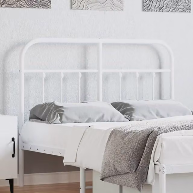 Berkfield Home Classic Metal Headboard in White, 120 cm – 1