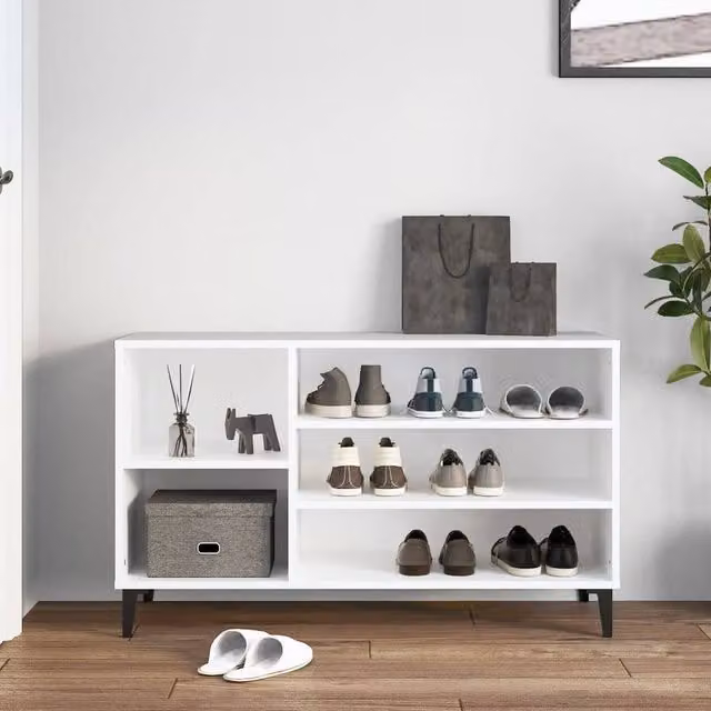 Berkfield Home White Shoe Cabinet W: 102 cm, D: 36 cm, H: 60 cm