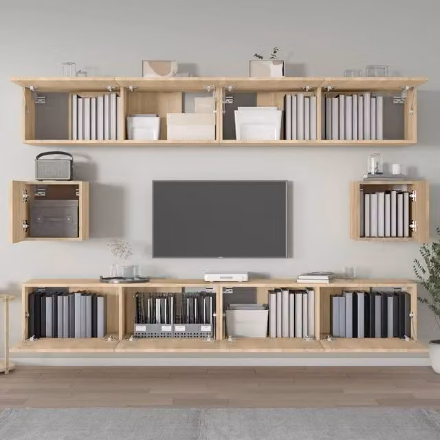 Berkfield Home Classic 6 Piece TV Cabinet Set in Light Oak Sonoma Oak Engineered Wood