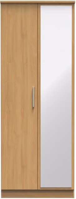 Ready Assembled 2 U Windsor Tall 2 Door Mirrored Wardrobe in Light Brown – 1