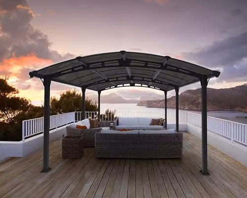 Palram CANOPIA Tucson 5000 Waterproof Garden Gazebo, Grey Aluminium, W: 360 cm, D: 360 cm, H: 242 cm – 2