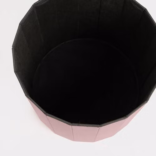 OHS Cube Ottoman Storage Box in Matte Pink Velvet, W/D/H: 40 x 40 x 40 cm – 3