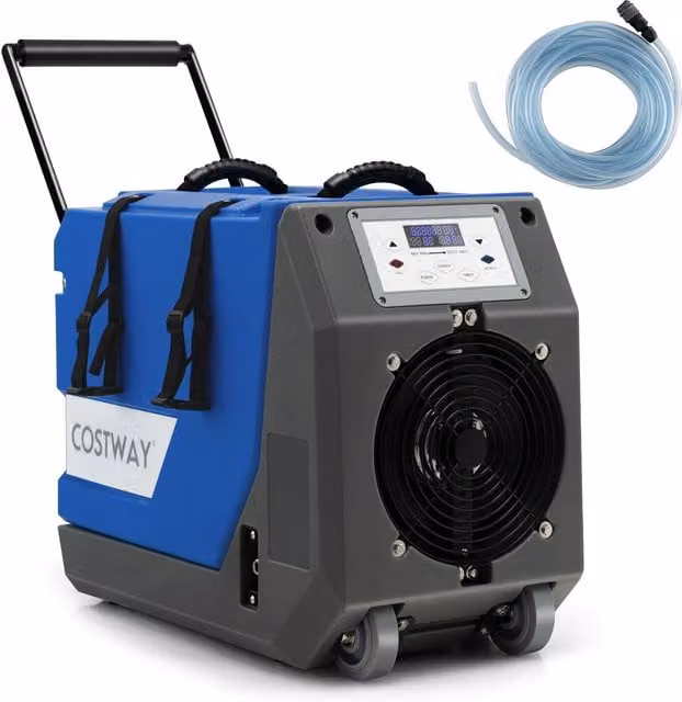 Costway 85L Commercial Industrial Dehumidifier with Pump Drain Hose, Blue