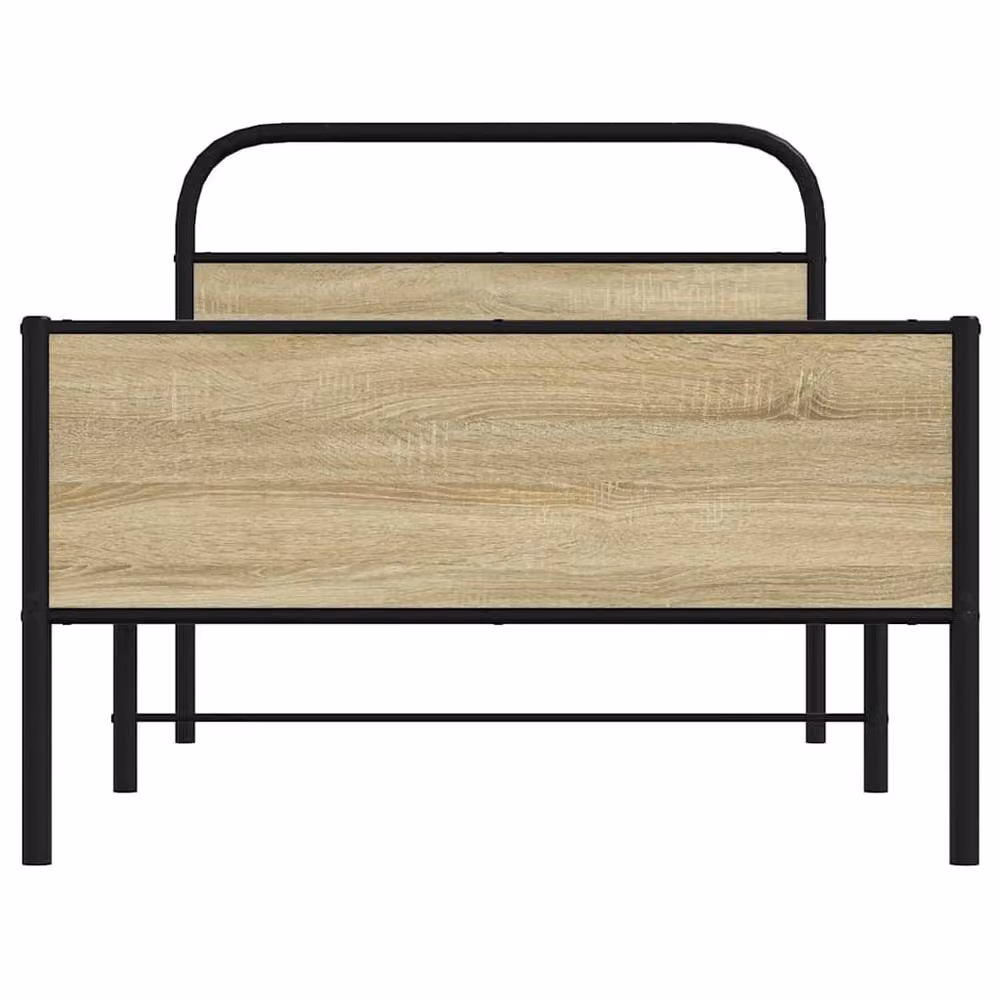 Berkfield Home Sonoma Oak Bed Frame in Light Tan, W/D/H: 90 x 190 cm – 3
