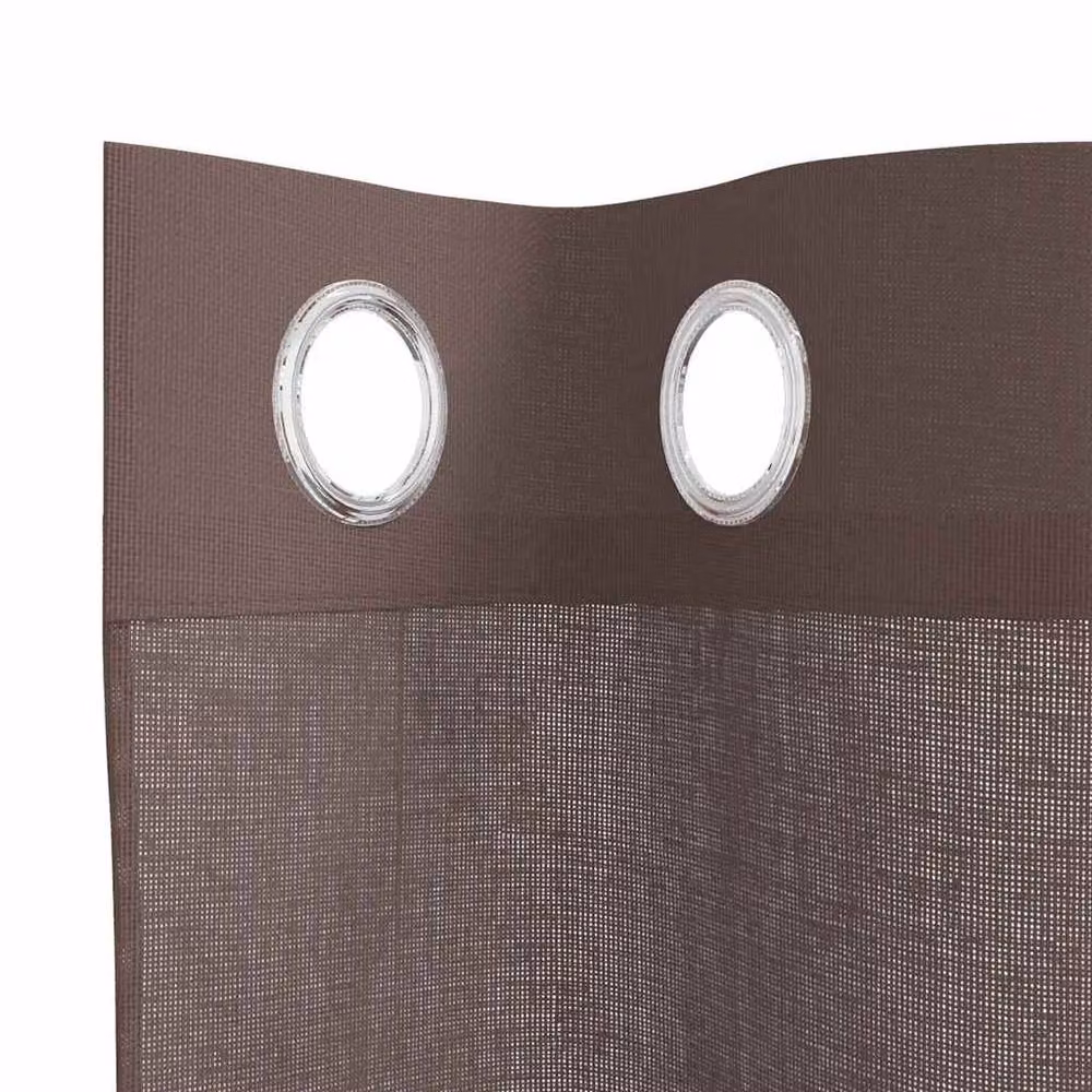 Berkfield Home Brown Voile Fabric Panel Curtains with Eyelets, 2 Pack, W: 140 cm, H: 245 cm – 5