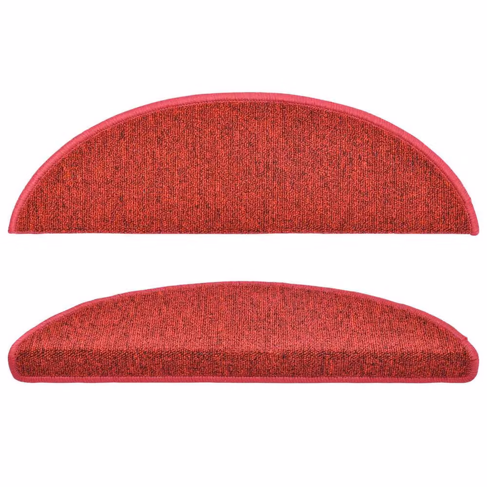 Berkfield Home Self-Adhesive Carpet Stair Treads, 15 Pieces, Bordeaux Red, W: 56 cm, D: 17 cm, H: 3 cm – 3