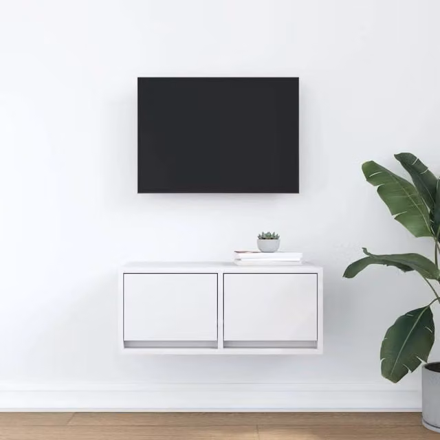 Berkfield Home White Engineered Wood TV Cabinet W/D/H: 60 x 31 x 25.5 cm