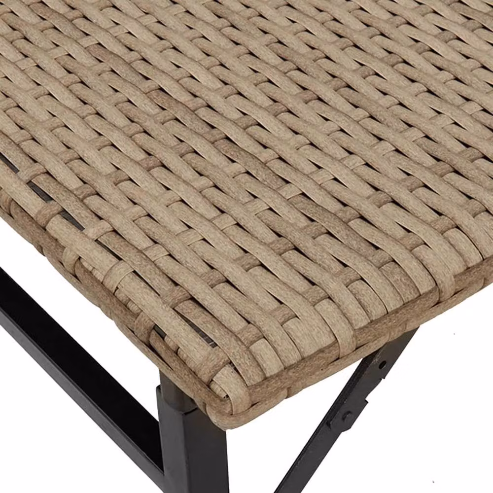 Berkfield Home Beautiful 5 Piece Foldable Garden Dining Set in Beige Poly Rattan – 4