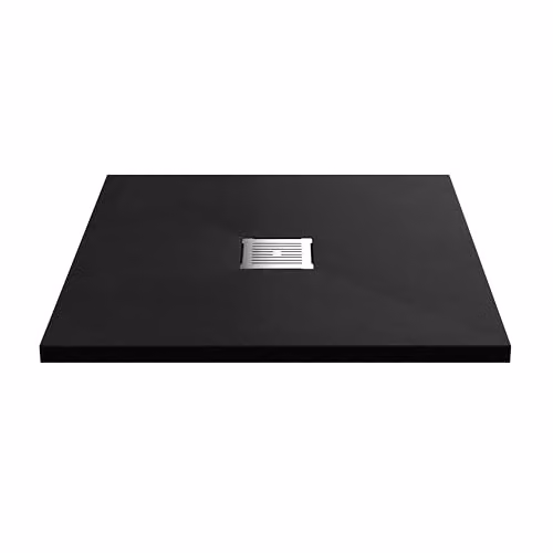 Balterley Slimline Square Mineral Cast Shower Tray in Slate Black, W/D: 80 x 80 cm – 7