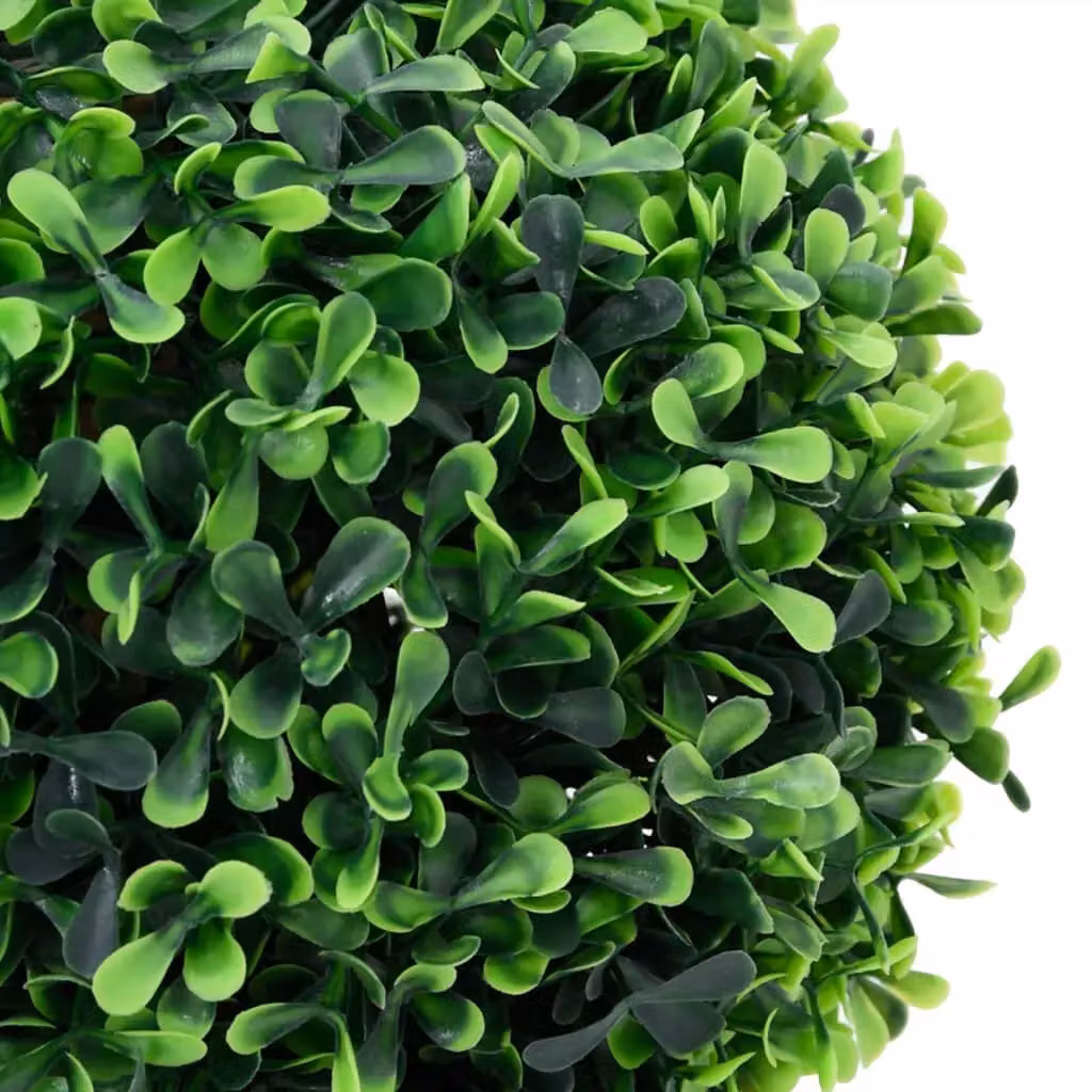 Berkfield Home Set of 2 Green Artificial Ball Shaped Boxwood Plants with Pots, Height: 32 cm – 4