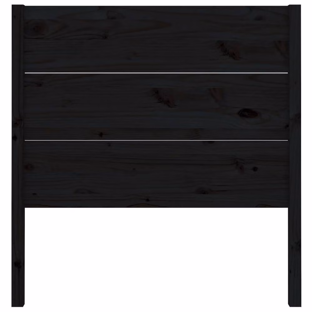 Berkfield Home Black Solid Wood Pine Headboard W/D/H: 96 x 4 x 100 cm – 3