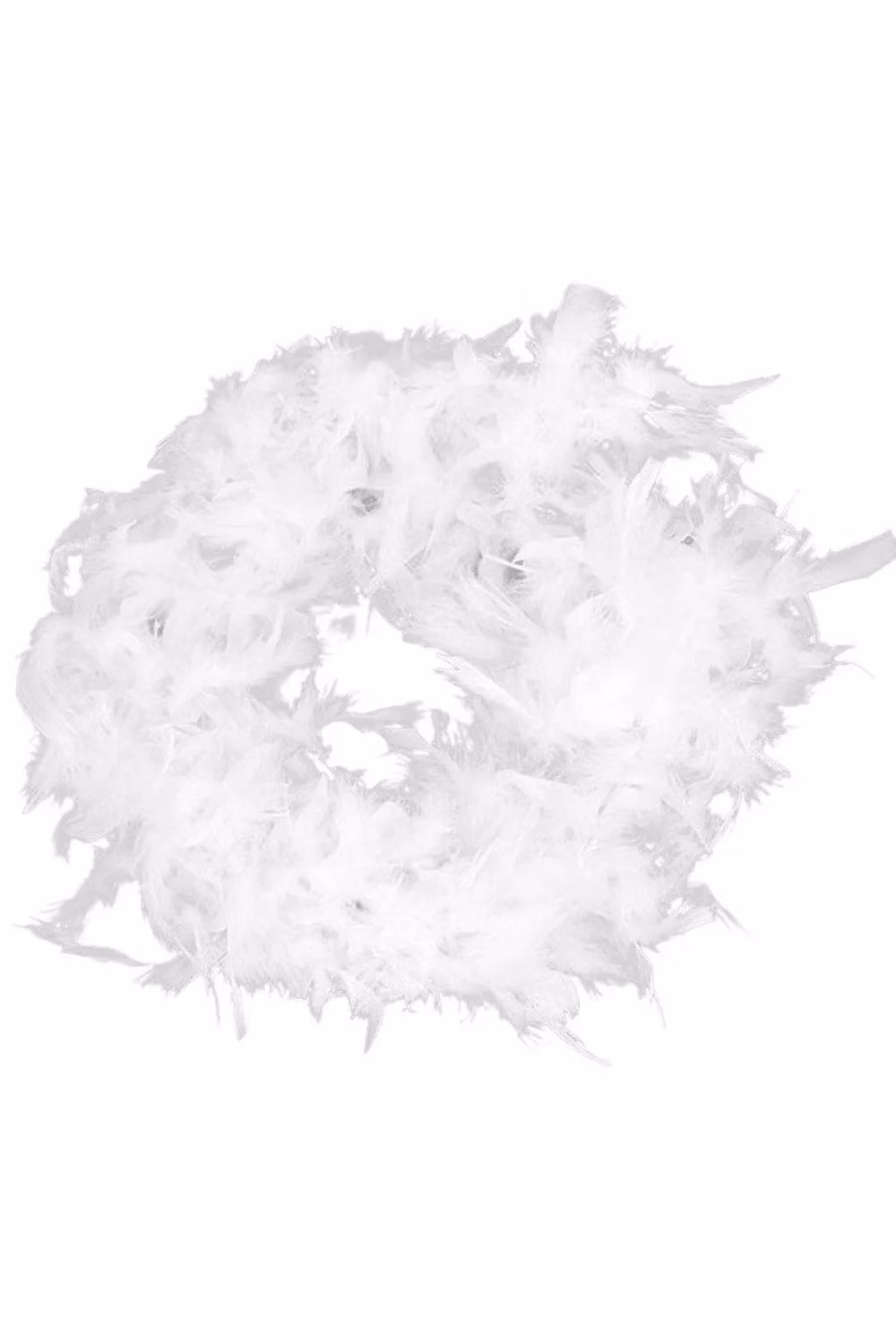 H&O Direct White Feather Christmas Garland, 2m – 3
