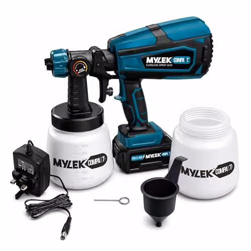 MYLEK Cordless HVLP Paint Sprayer Gun Kit 20V with Battery in Blue
