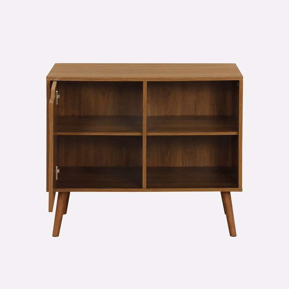 Sweekeet Walnut-effect Sideboard in Dark Brown with 2 Shelves, W/D/H: 80 x 39 x 69 cm – 2