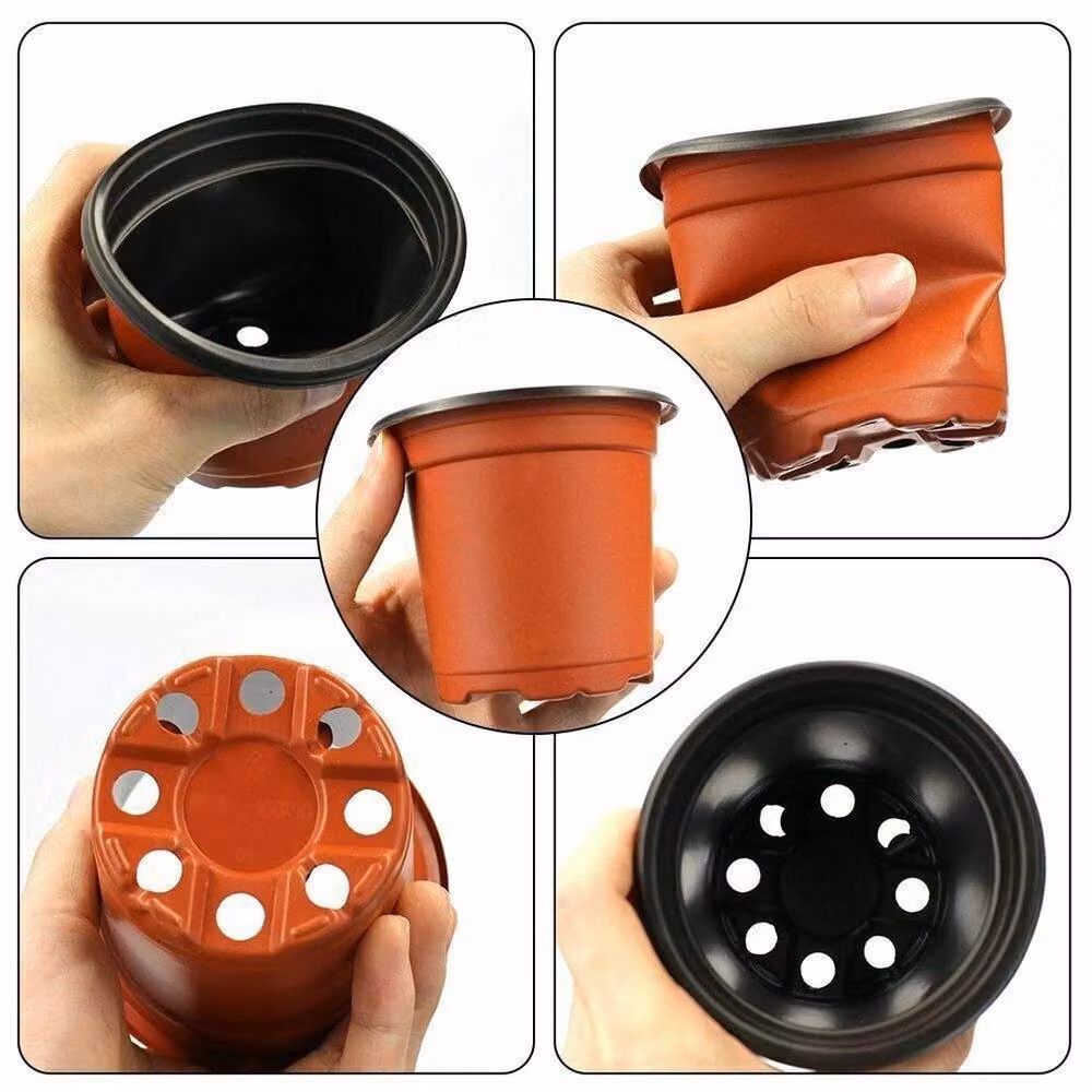 NESTLUNE Plastic Multipurpose Seedling and Flower Planter Pot in Orange – 5
