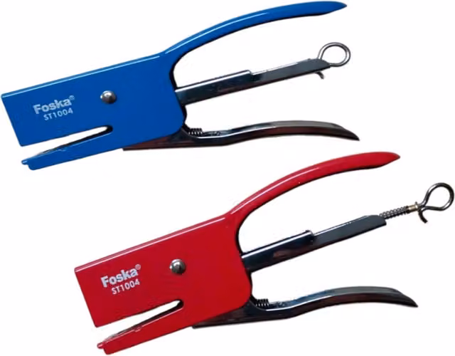 Foska Metal Hand Plier Stapler for Adults, 24/6, Available in Blue, Red or White