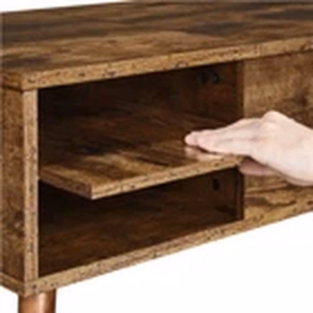 EONLION Rustic Lift Top Coffee Table with Storage Shelf in Brown – 2