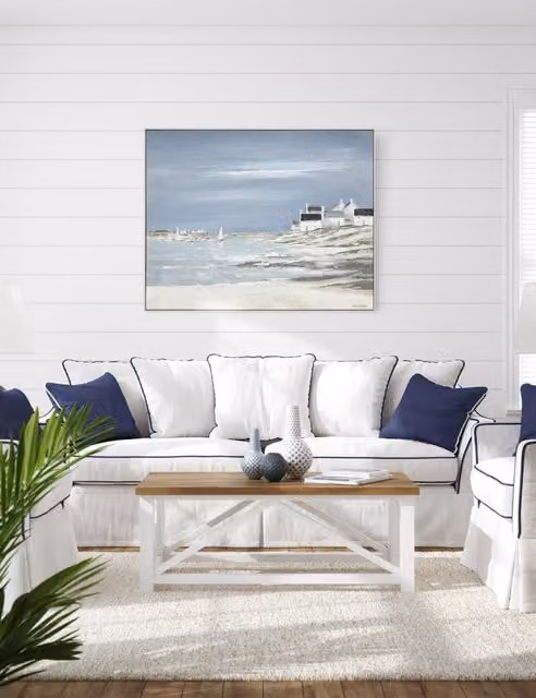 Gallery Direct Calm Harbour Rectangular Framed Abstract Photograph in Grey and Blue