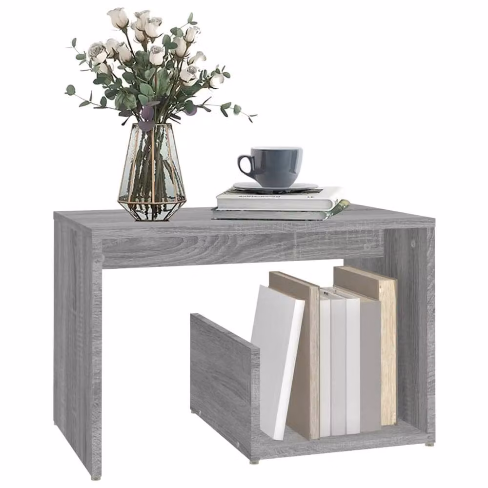 Berkfield Home Sonoma Side Table in Grey, W/D/H: 59 x 36 x 38 cm – 3