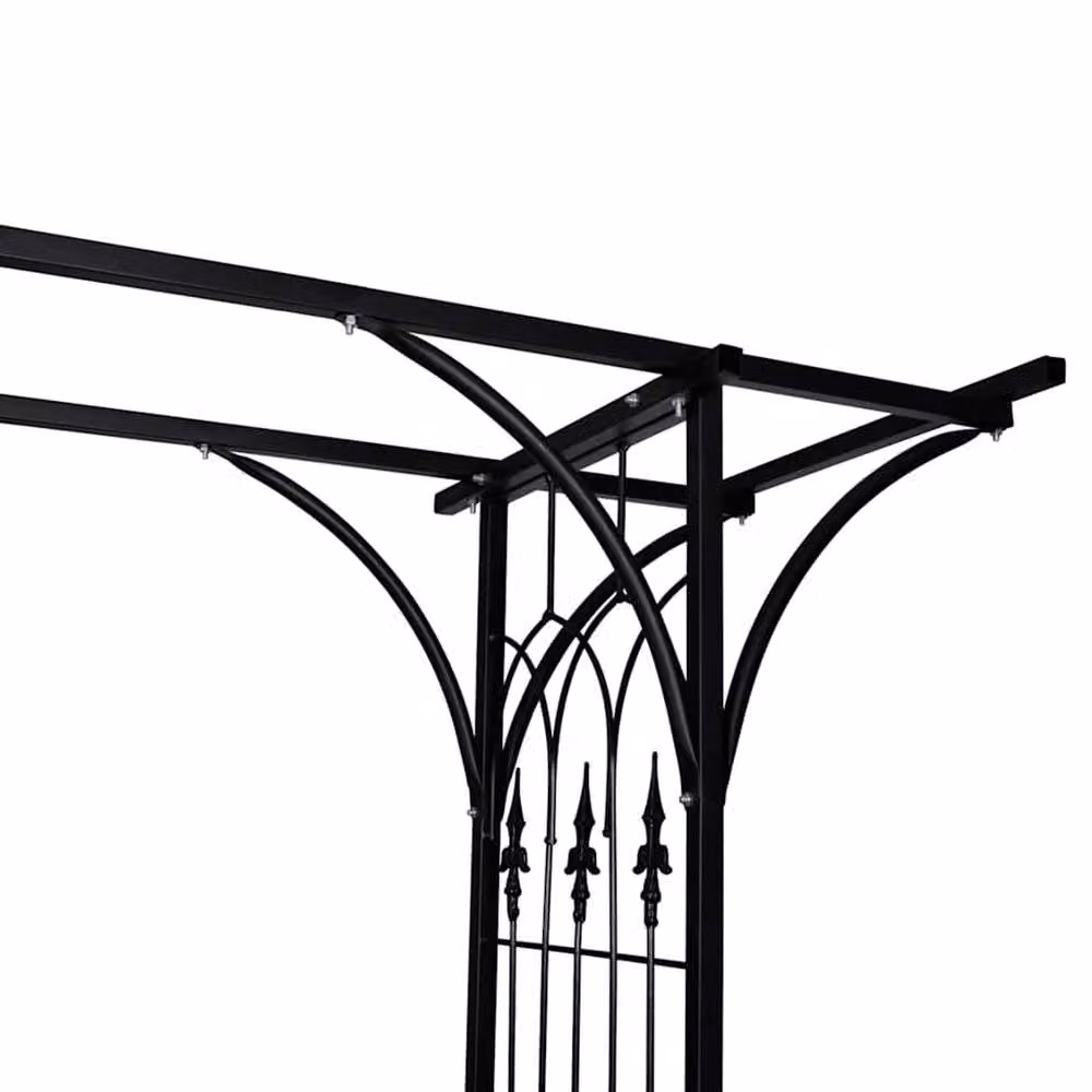 Berkfield Home Metal Garden Arch in Black, W/D/H: 200 x 52 x 204 cm – 4
