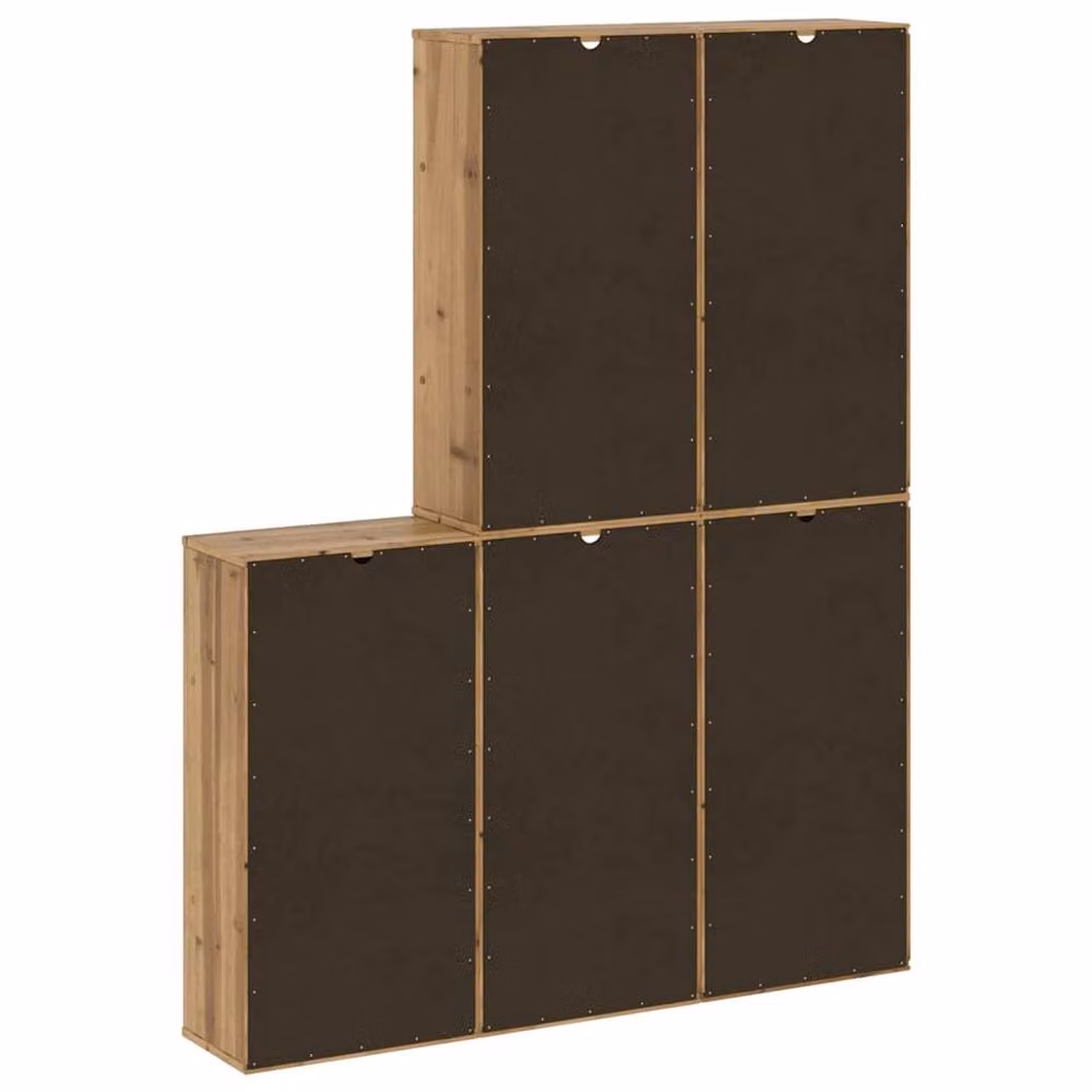 Berkfield Home ODDA Side Cabinets, 5 Piece Set, Solid Wood Pine, Brown, W: 40 cm, D: 24 cm, H: 79 cm – 3