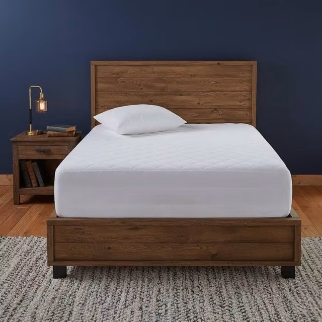 Snug City 200TC Luxury Cotton Quilted Mattress Protector, White, W/D/H: 140 x 200 cm