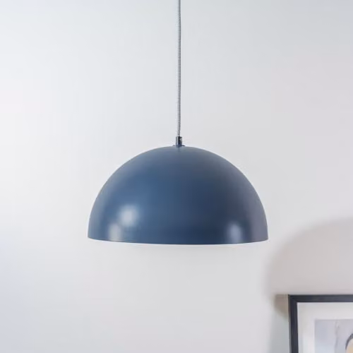 ValueLights Modern Blue Metal Dome Pendant Ceiling Light with LED Bulb – 3