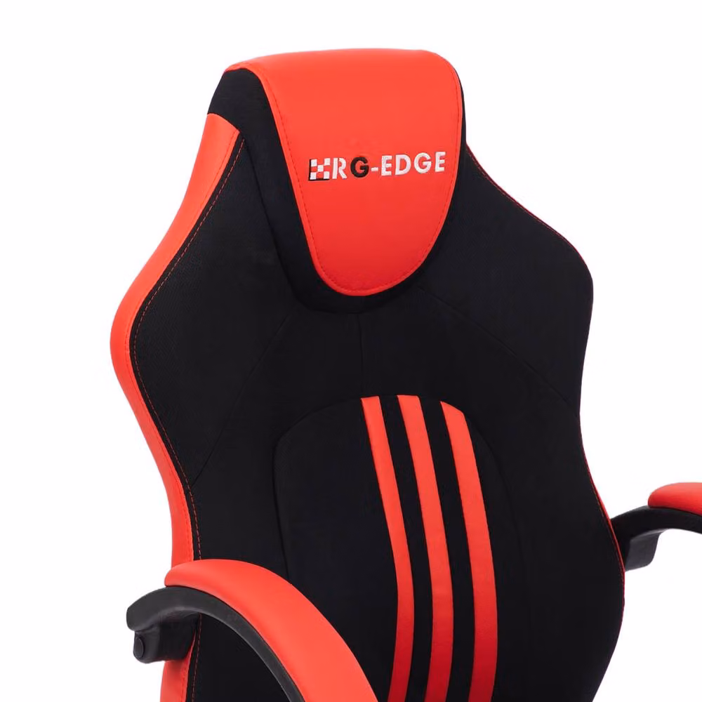 RayGar RG-EDGE Gaming Office Chair in Red and Black with High Back, Padded Armrests and 360 Degree Swivel – 3
