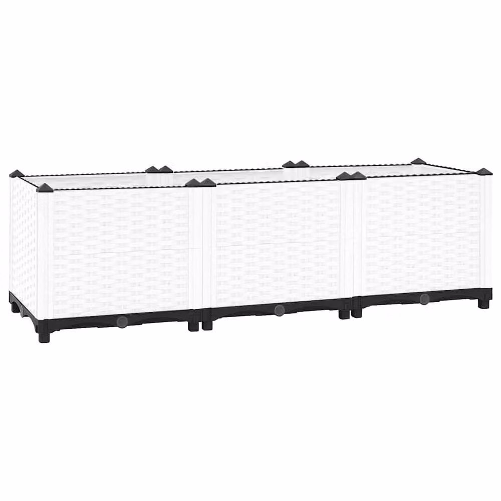 Berkfield Home White Plastic Raised Bed W/D/H: 120 x 40 x 38 cm – 2