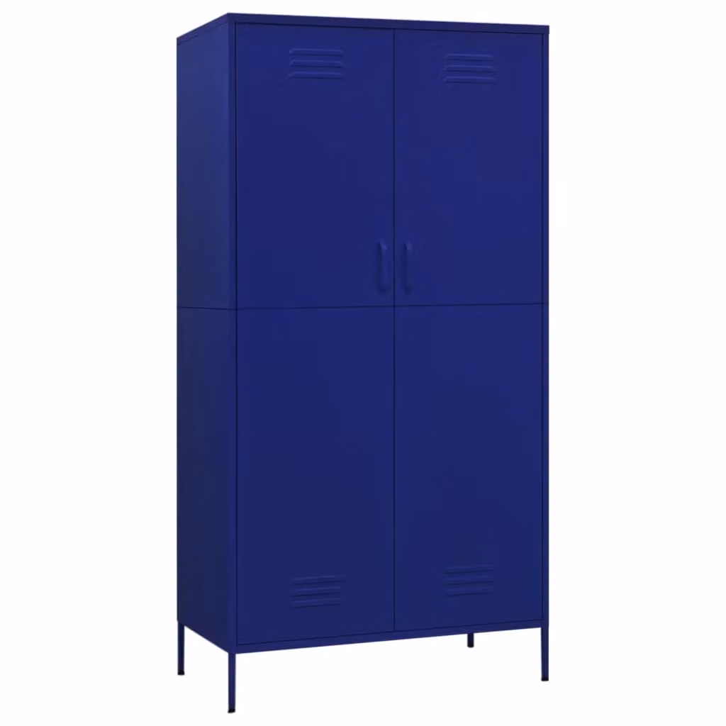 Berkfield Home Industrial Metal Wardrobe in Navy Blue, W/D/H: 90 x 50 x 180 cm – 2