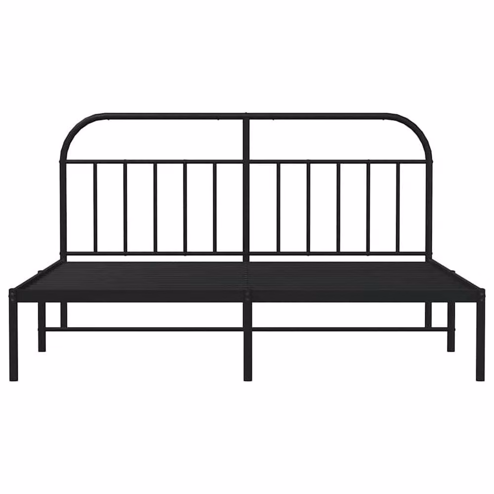 Berkfield Home Metal Bed Frame with Headboard in Black W: 183 cm, L: 213 cm – 3