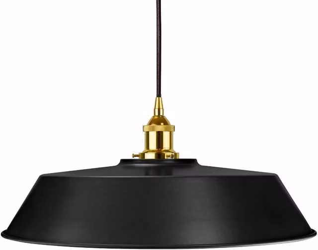 SE Home Chancery Round Pendant Light in Matt Black and Gold