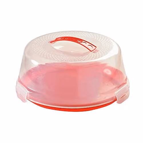 Mason Cash Square Cake Caddy with Transparent Red Snap Lid