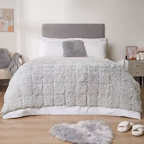 Sienna Silver Fleece Weighted Blanket for Adults, 6kg, W/D/H: 125 x 180 cm – 2