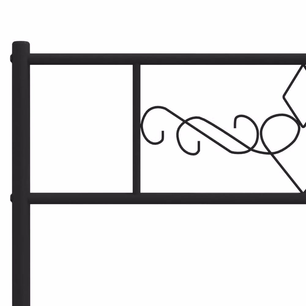 Berkfield Home Metal Bed Frame with Headboard, Black, W: 160 cm, D: 200 cm, H: 90 cm – 3
