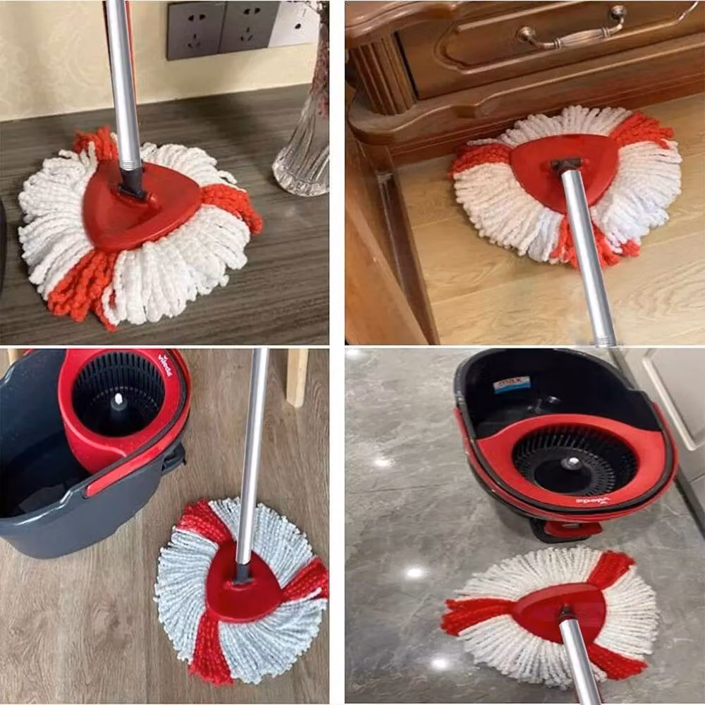PAWNORA Spin Mop Replacement Set with Head, Base and Handle in Red – 2