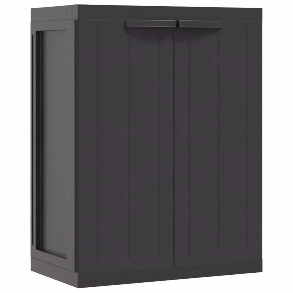 Berkfield Home Black Outdoor Storage Cabinet with Internal Shelves and Lock, W/D/H: 65 x 37 x 85 cm – 2